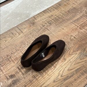 a new day Dark Brown Suede Flats